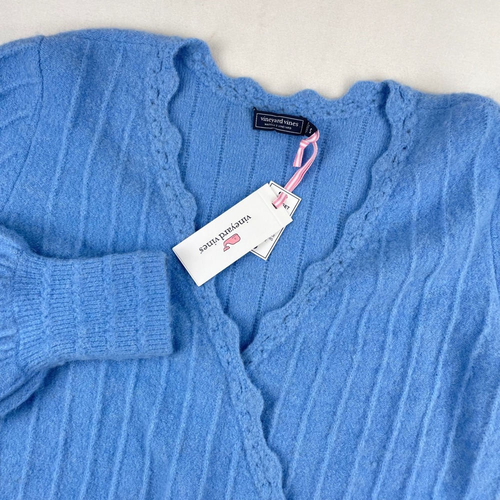 Vineyard Vines Jake Blue Heather Alpaca Wool Wrap Sweater 2E002201-2068